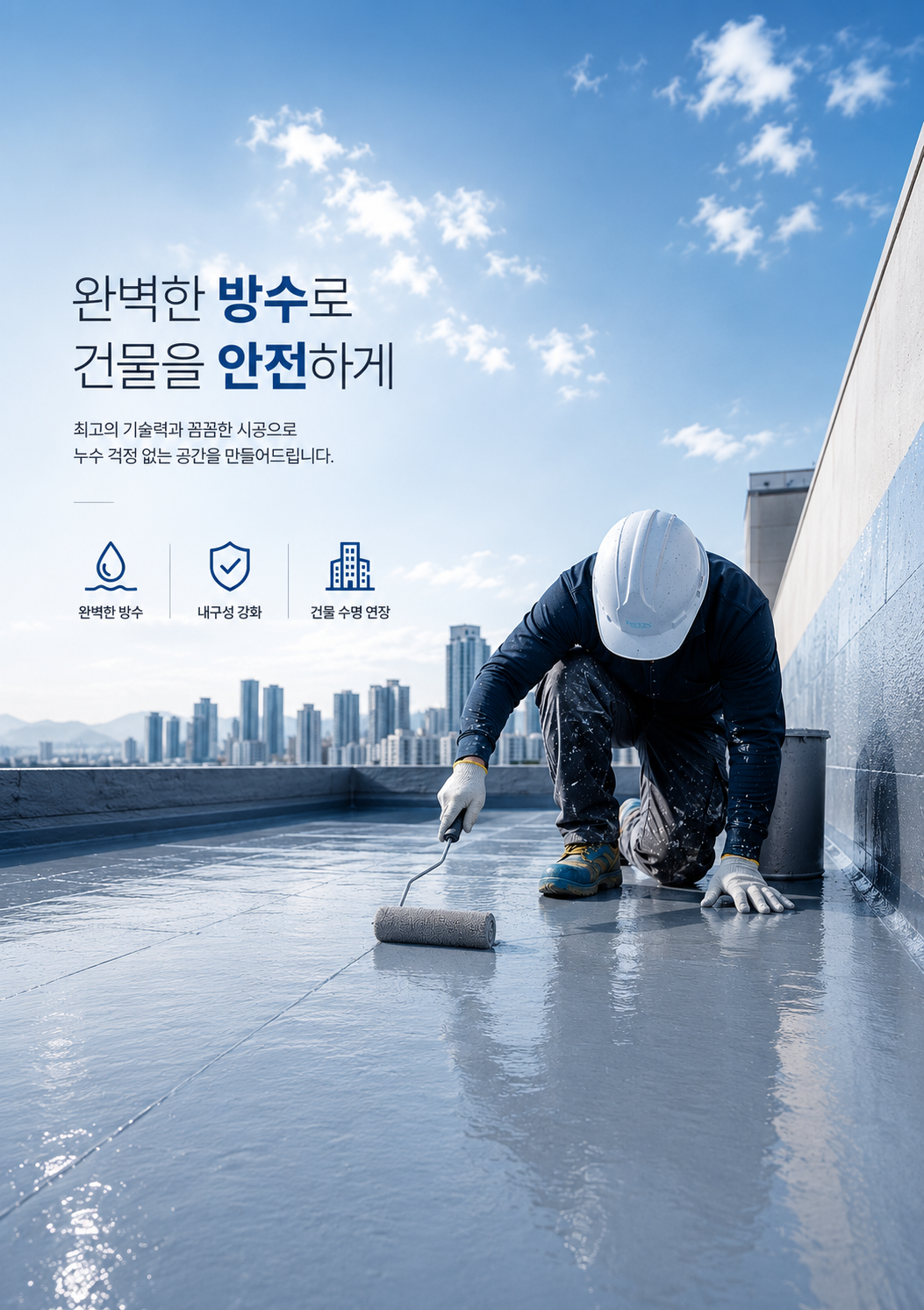 습식 방수 공사